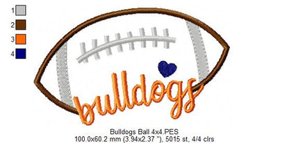 Bulldogs Football Script - Satin Stitch – Machine Embroidery Design