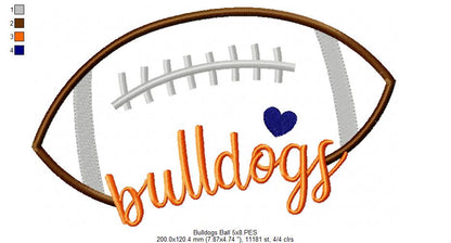 Bulldogs Football Script - Satin Stitch – Machine Embroidery Design