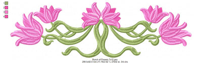Bunch of Flowers - Fill Stitch - Machine Embroidery Design