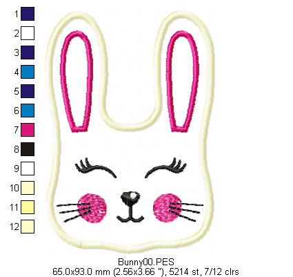 Bunny Girl Sucker Topper - ITH Project - Machine Embroidery Design