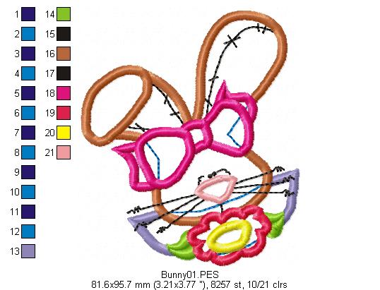 Cute Bunny  - Applique