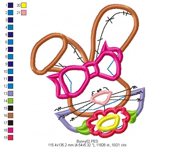 Cute Bunny  - Applique