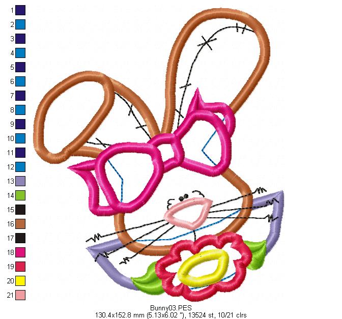 Cute Bunny  - Applique