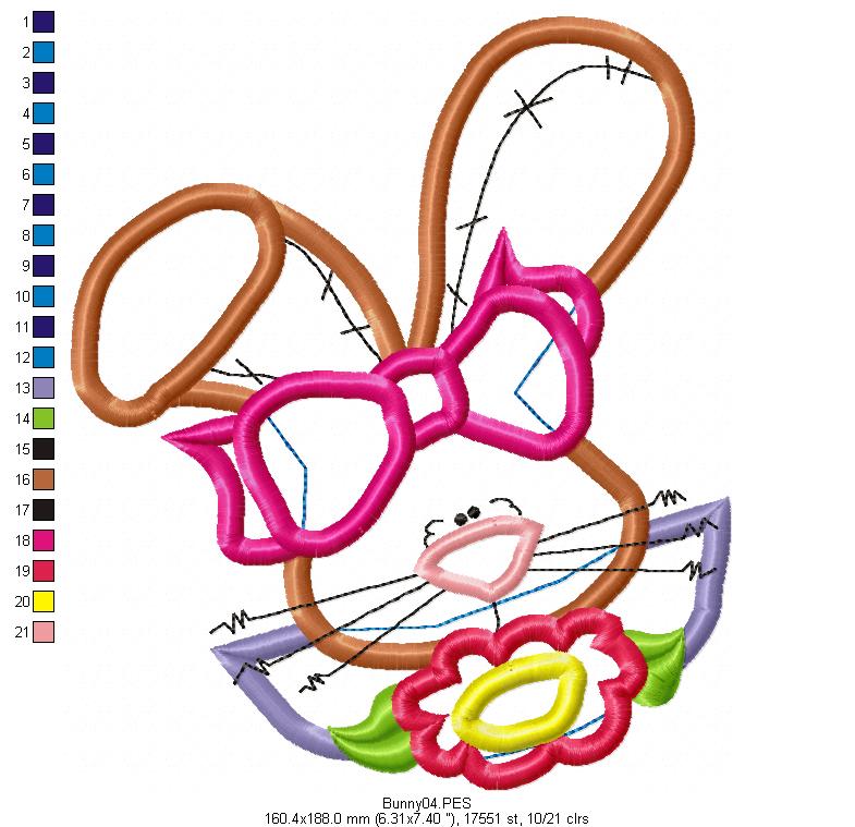 Cute Bunny  - Applique