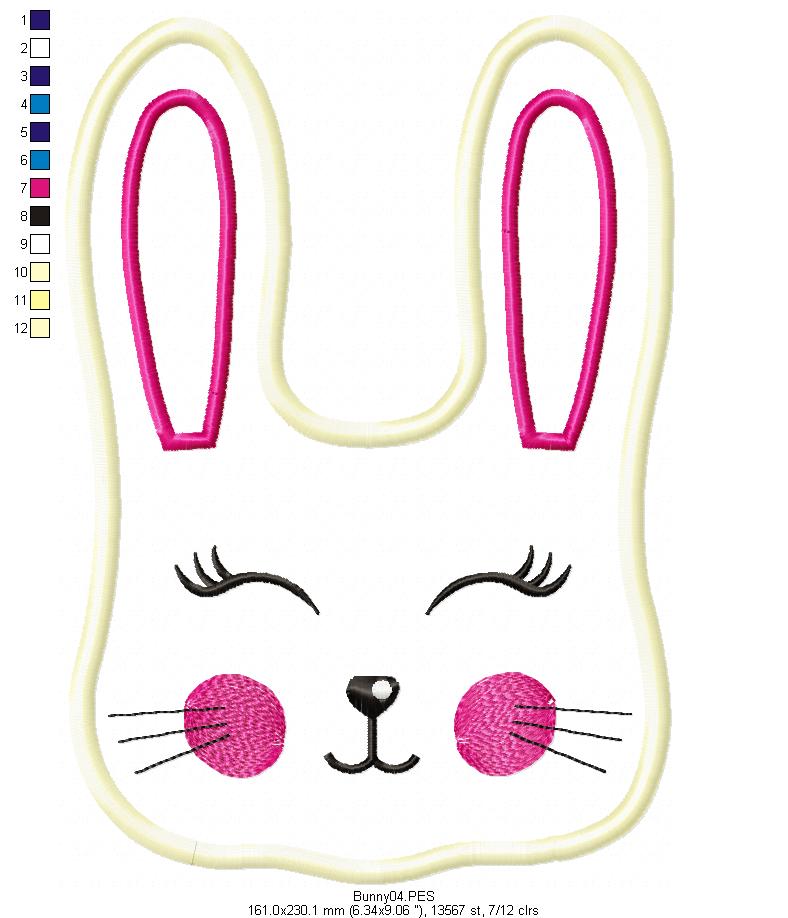 Bunny Girl Sucker Topper - ITH Project - Machine Embroidery Design