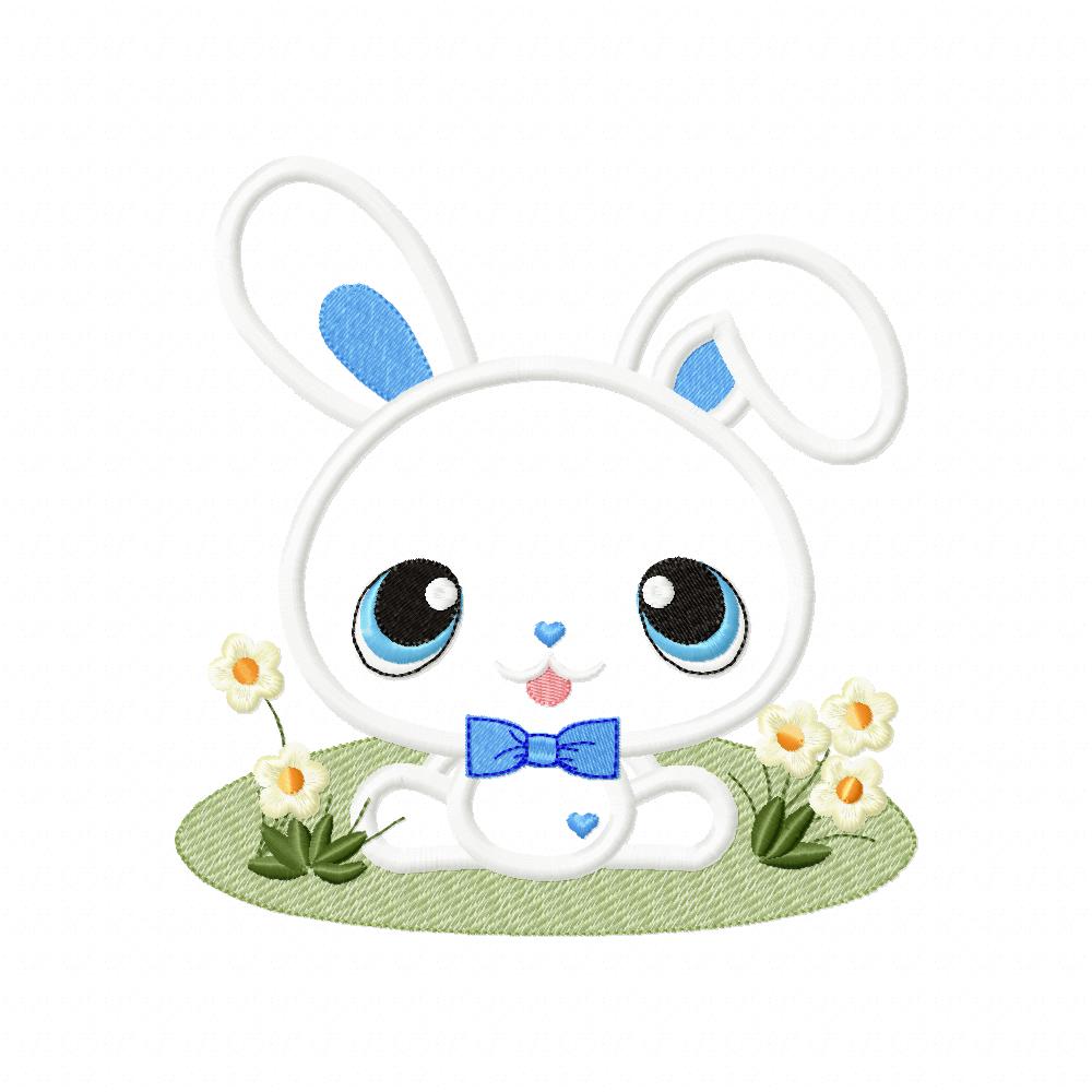 Bunny Boy in the Garden - Applique