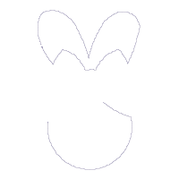 Easter Bunny Silhouette Big Bow - Applique - Machine Embroidery Design