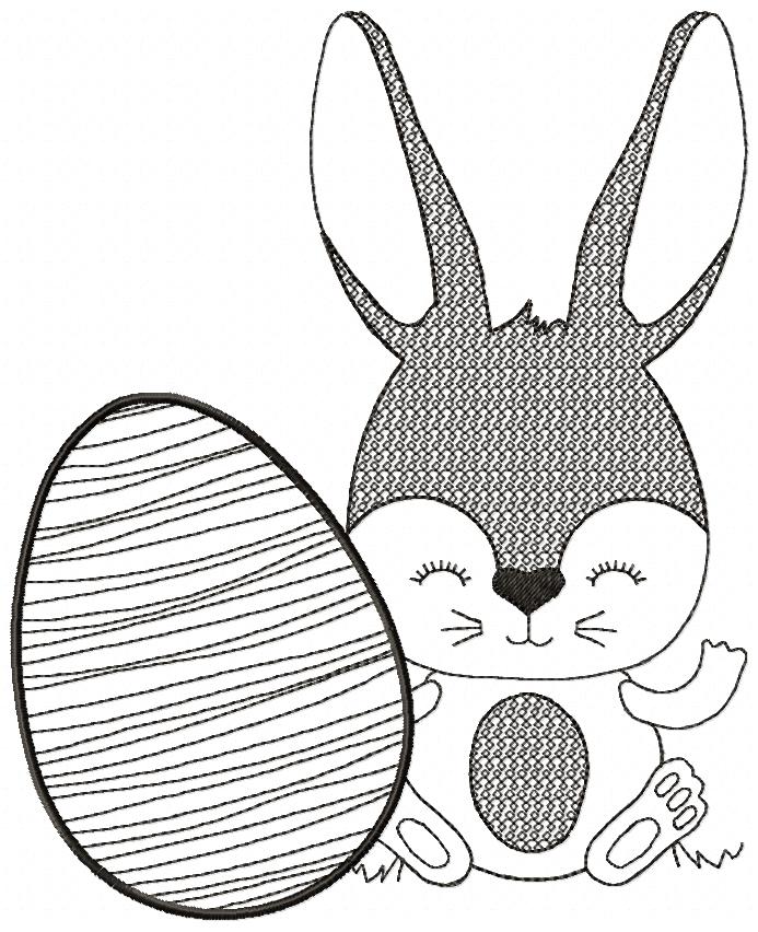 Easter Bunny - Redwork