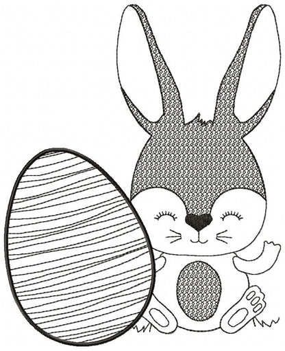 Easter Bunny - Redwork