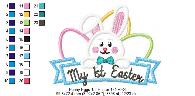 My 1st Easter Bunny and Eggs - Applique