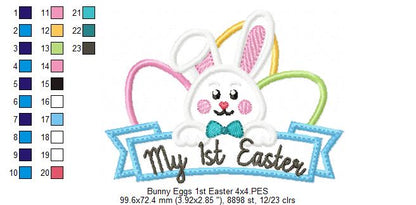 My 1st Easter Bunny and Eggs - Applique
