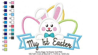 My 1st Easter Bunny and Eggs - Applique