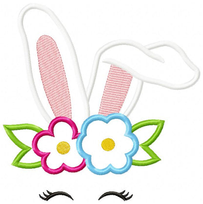 Bunny Girl Flowers - Applique