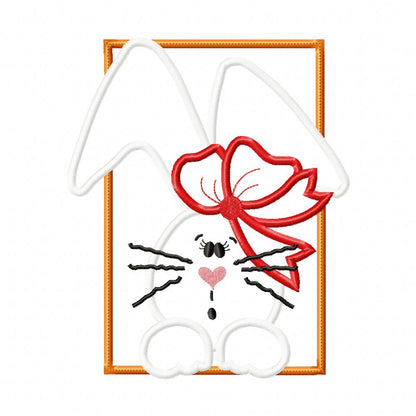Bunny Girl Frame and Bow - Applique
