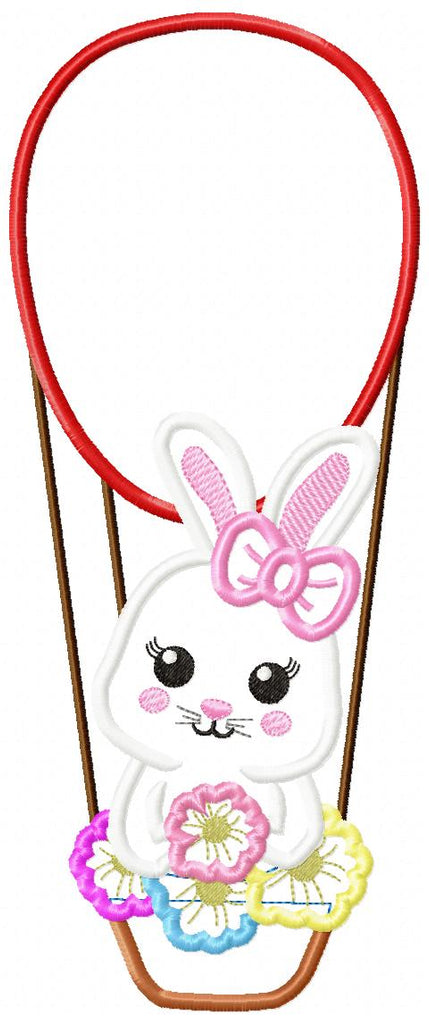 Bunny Girl Hot Air Balloon - Applique
