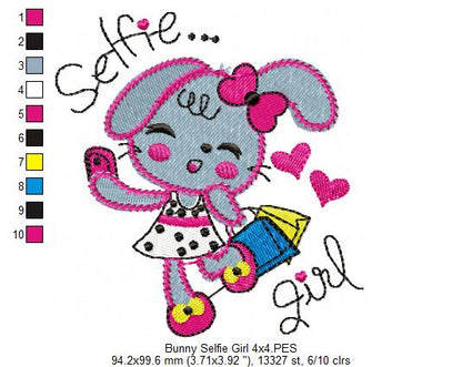 Bunny Selfie - Fill Stitch