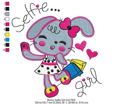 Bunny Selfie - Fill Stitch