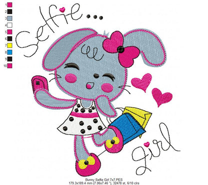 Bunny Selfie - Fill Stitch