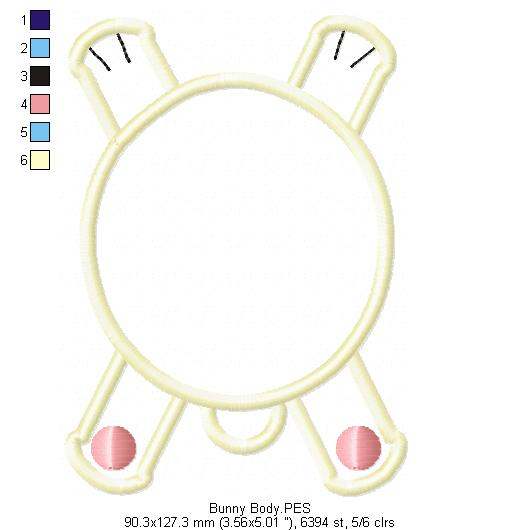 Bunny Coaster - ITH Project - Machine Embroidery Design