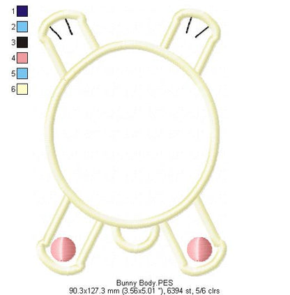 Bunny Coaster - ITH Project - Machine Embroidery Design