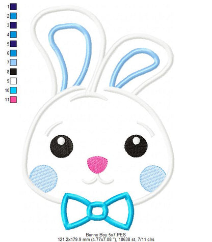 Bunny Boy - Applique - Machine Embroidery Design