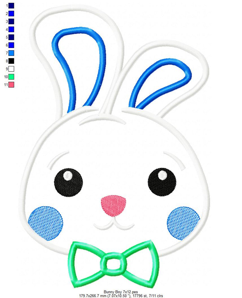 Bunny Boy - Applique - Machine Embroidery Design