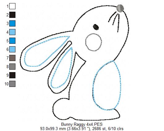 Bunny - Raggy Applique Embroidery