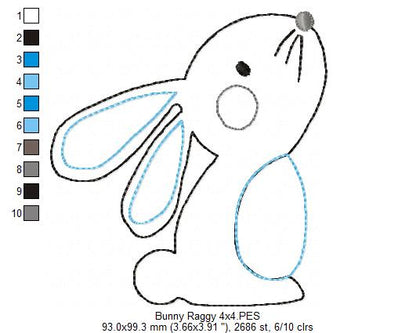 Bunny - Raggy Applique Embroidery