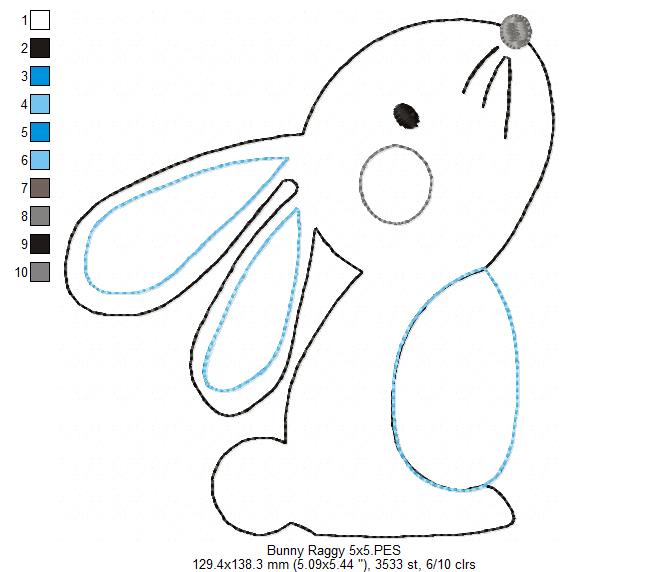 Bunny - Raggy Applique Embroidery