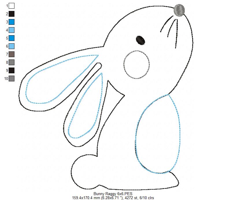 Bunny - Raggy Applique Embroidery