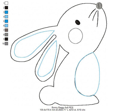 Bunny - Raggy Applique Embroidery