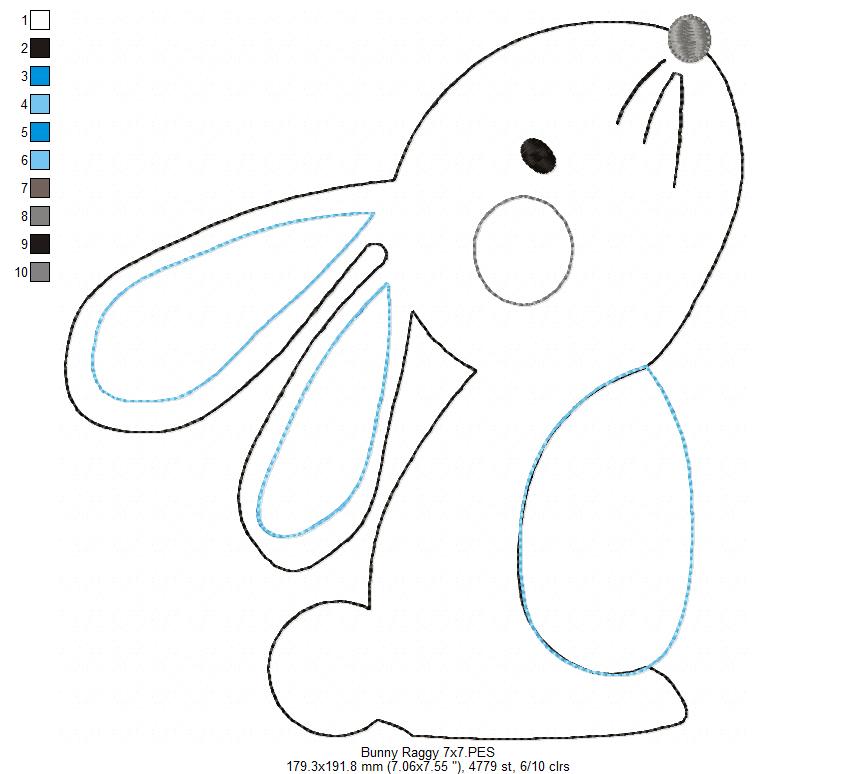 Bunny - Raggy Applique Embroidery