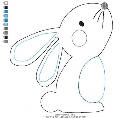 Bunny - Raggy Applique Embroidery