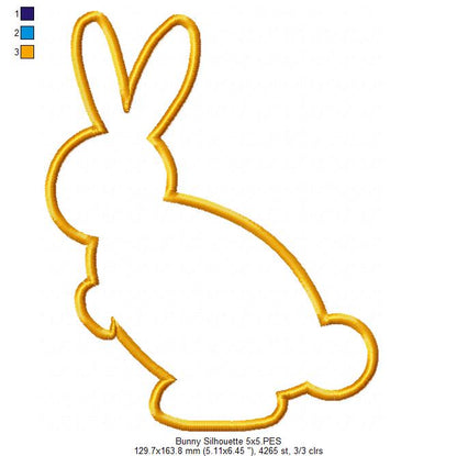 Bunny Silhouette – Appliqué – Machine Embroidery Design