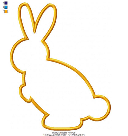 Bunny Silhouette – Appliqué – Machine Embroidery Design