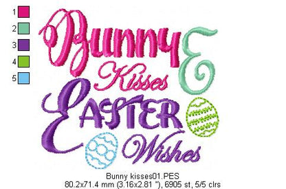 Bunny kisses e easter wishes - Fill Stitch
