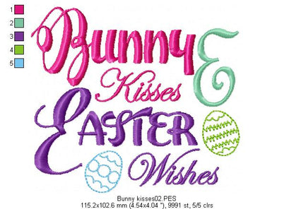 Bunny kisses e easter wishes - Fill Stitch