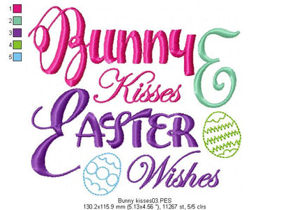 Bunny kisses e easter wishes - Fill Stitch