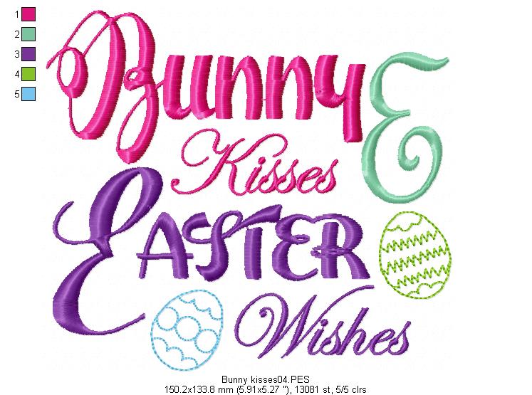 Bunny kisses e easter wishes - Fill Stitch