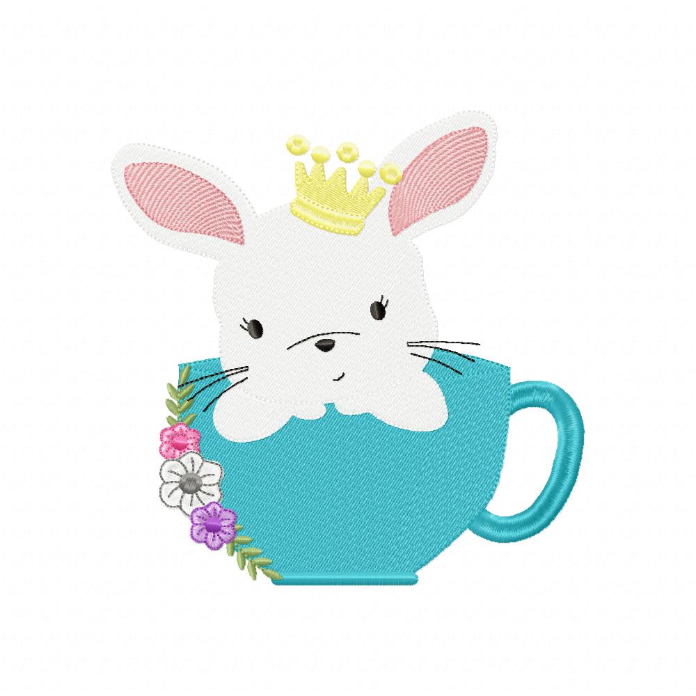 Prince Bunny in the Cup - Fill Stitch