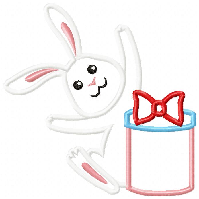 Bunny with Gift - Applique