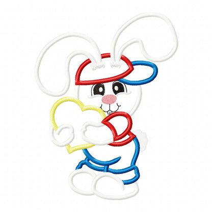Bunny Boy with Heart - Applique