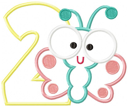 Butterfly Number Two – Applique Stitch – Machine Embroidery Design