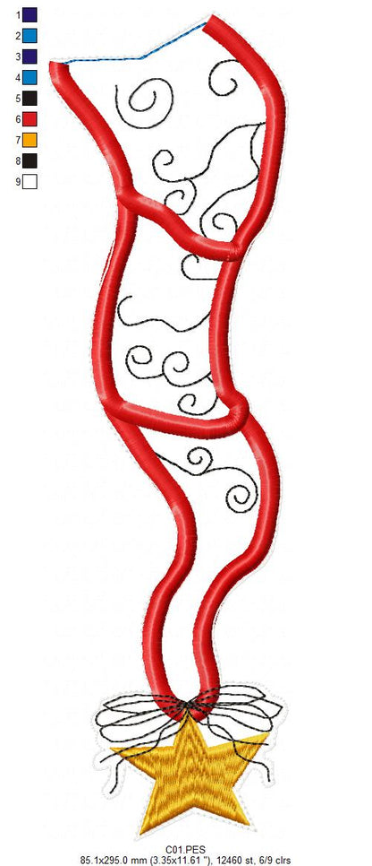 Santa Claus Wizard Door Ornament - ITH Project - Machine Embroidery Design