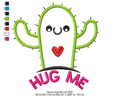 Cactus Hug Me - Applique