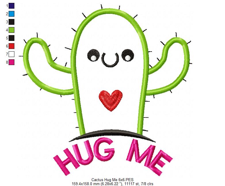 Cactus Hug Me - Applique