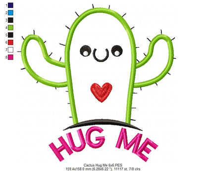 Cactus Hug Me - Applique