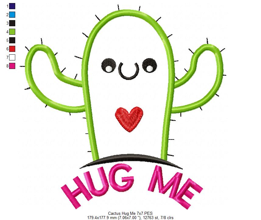 Cactus Hug Me - Applique