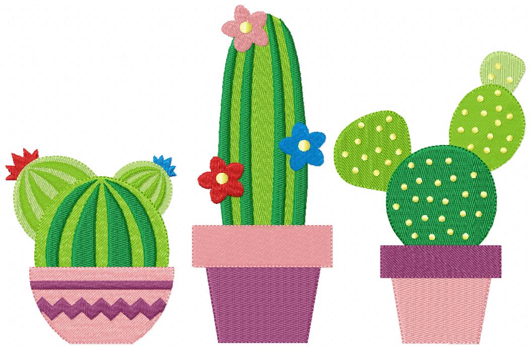 Cactus Trio - Fill Stitch