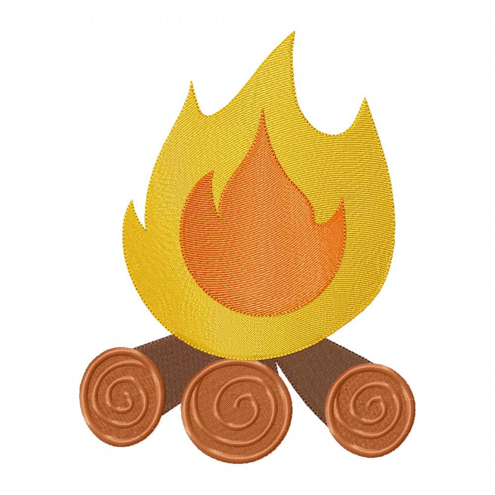 Camp Fire - Fill Stitch - Machine Embroidery Design